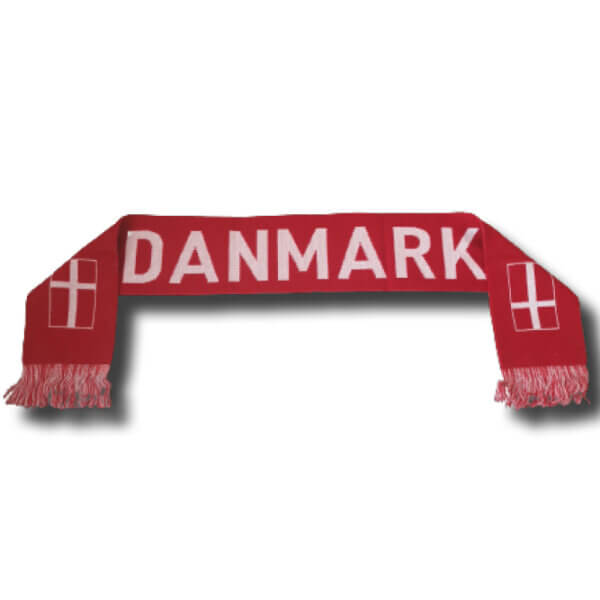 Danmark merchandise fanartikler, halstørklæde, rødt hvidt, dansk flag