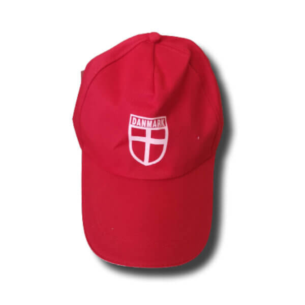 Danmark merchandise fanartikler, kasket, cap, rødt hvidt, dansk flag