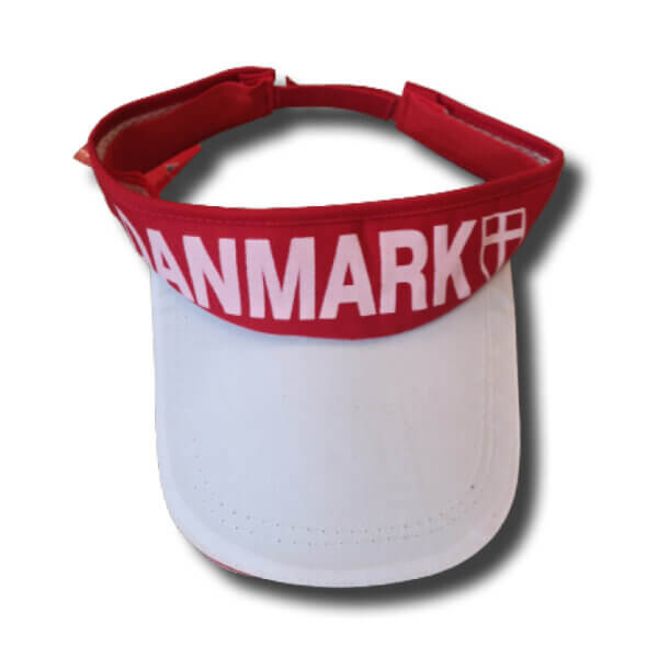 Danmark merchandise fanartikler, skygge, kasket, cap, rødt hvidt, dansk flag
